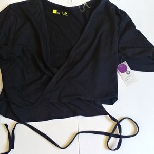 Session wrap yoga shirt Black Large NWT